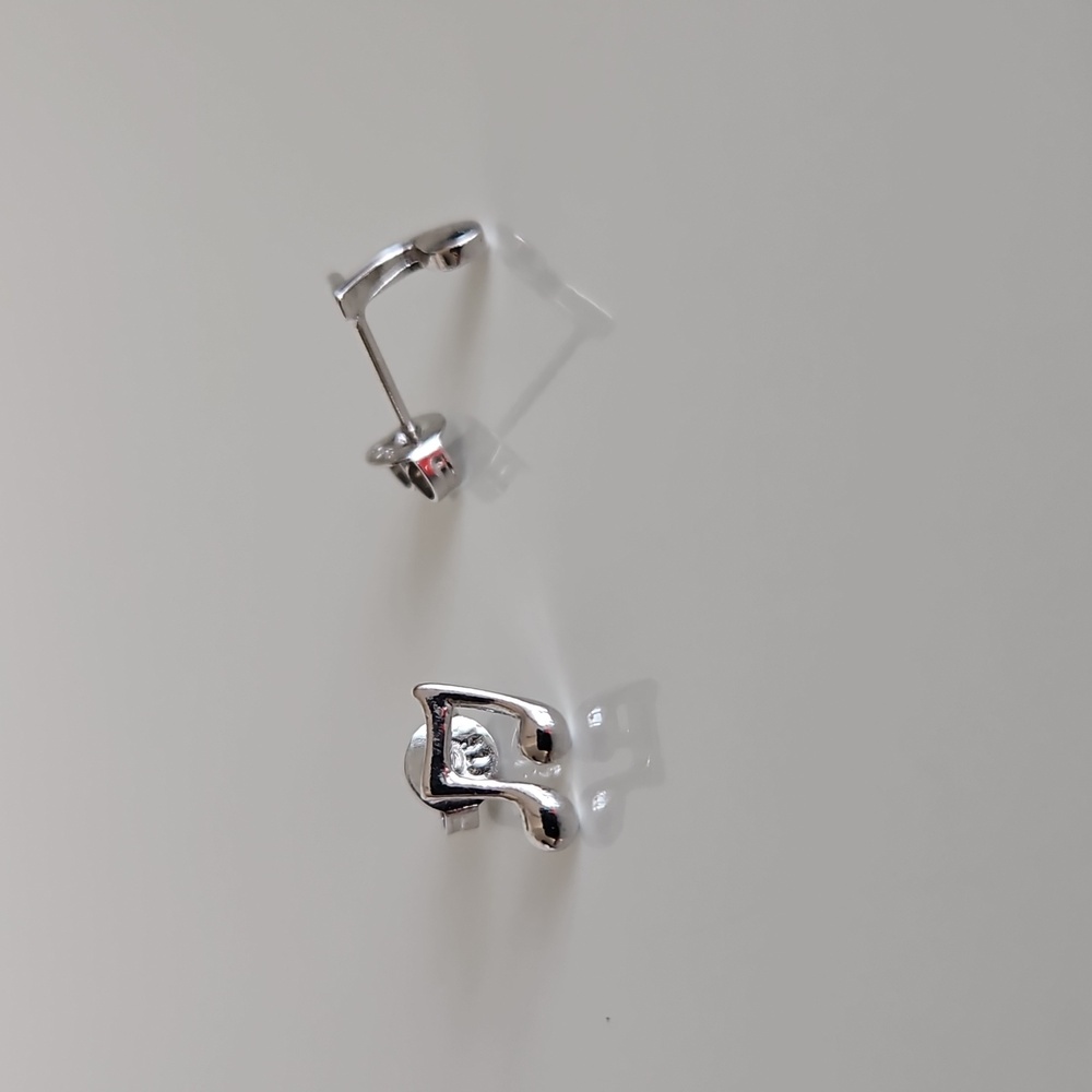 Silver Musical Note Earrings - Picture 4 of 7